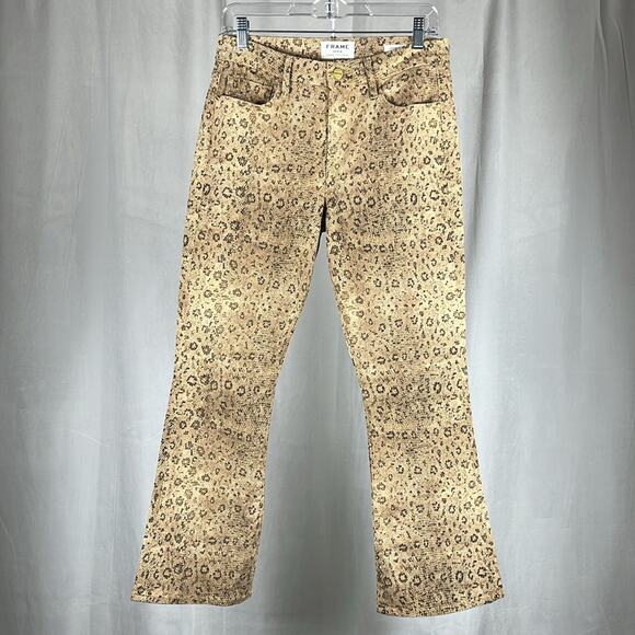 Frame Denim Womens Le Crop High Waist Snake Mini Boot Jean. - Picture 2 of 8